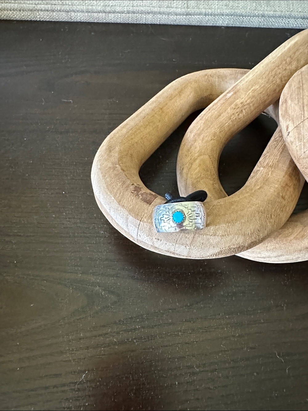 Turquoise Sunburst Silver Hair Tie